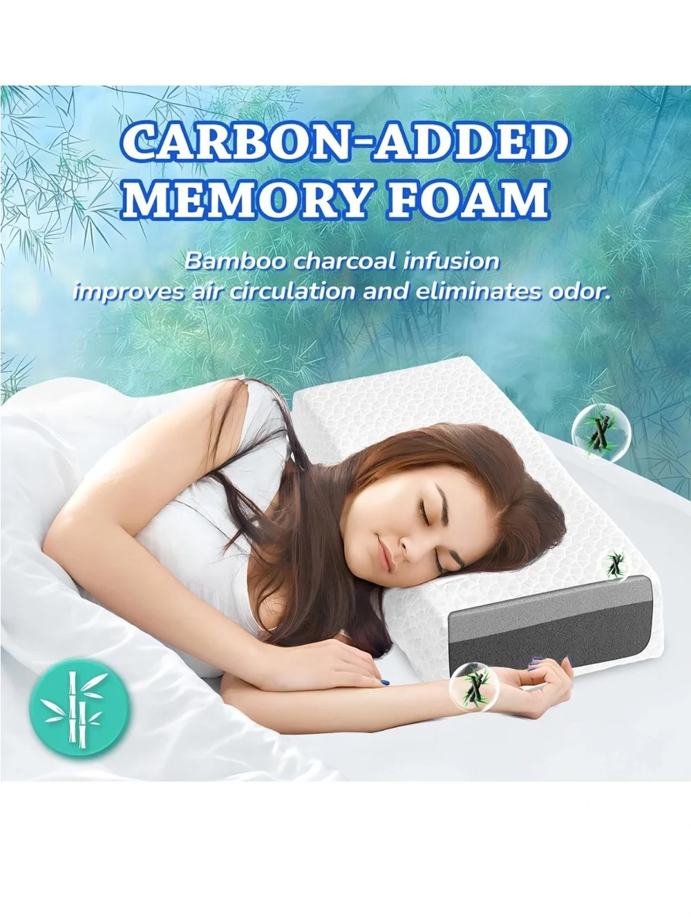 HARBOREST Ice Cube Cooling Pillow for Side Sleepers Memory Foam Side Sleeper